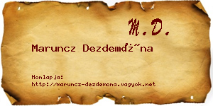 Maruncz Dezdemóna névjegykártya